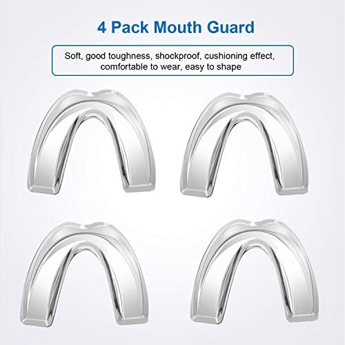 Детски чувар на устата за мелење заби, пакет од 4 ноќни заби заби, елиминираат стискање на TMJ & заби, запира бруксизам, фиока