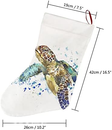 Персонализирана уметност на морска желка, печати големи божиќни чорапи, камин што виси за семејни празници Божиќни забави украси
