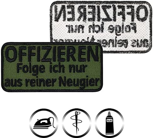 Тактички морал за шиење на лепенка „Офризиерен следете го ICH Nur Aus Print“ Воена лепенка за шиење/пеглање на | Офицерска значка | Апликација