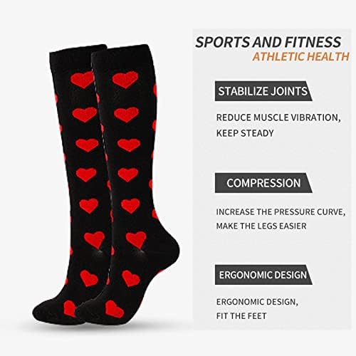 Боливелан спортски чорапи за компресија за жени со циркулација 15-30ммхг Божиќни чорапи за трчање, атлетски, тренингот 4 пара