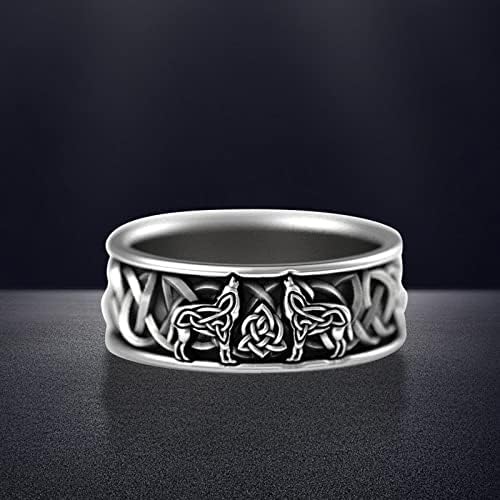 Женски накит прстени мажи гроздобер персонализиран волк стил прстен панк инспирација прстен накит подарок за мажи свадба бенд анксиозен