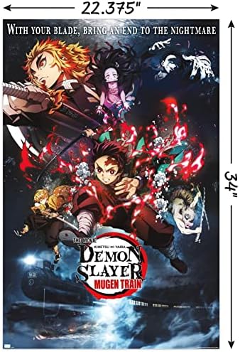 Trends International Demon Slayer: Mugen Train - Колаж по постер за wallидови со еден лист