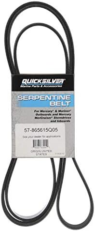 Quicksilver 865615q05 Serpentine Belt - долг 2,233 mm за Mercruiser 2001 и понови спортски мотори Mie & Tow со стандардно ладење