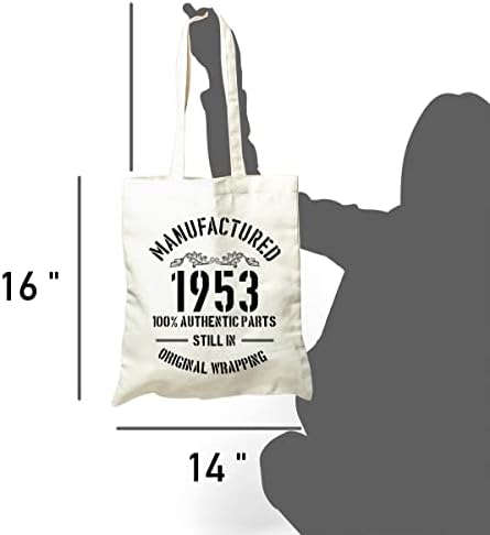 Смешен 1952 70 -ти роденденски подарок Природна торба за тотална памучна памук | Класична торба за памук за памук од 1952 година…
