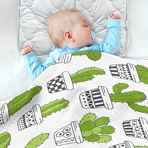 Зелен кактус бебешки ќебиња за момчиња супер меко топло дете ќебиња за девојки лесен креветче ќебе фрли ќебе за креветчиња за креветчиња за