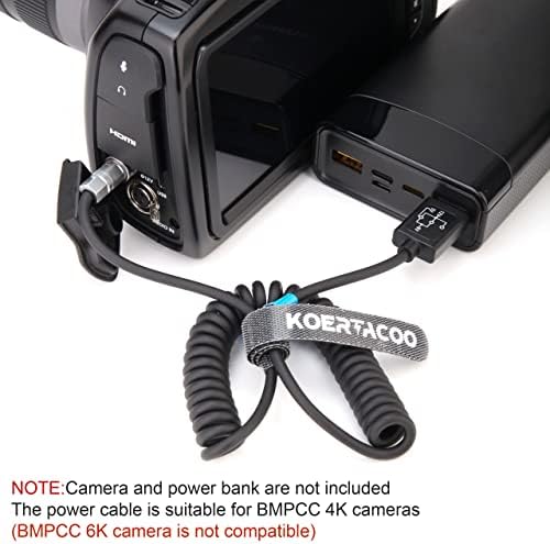 KOERTACOO USB 12v Намотан Кабел За Напојување ЗА Blackmagic Џеб Кино Камера 4K, КК 2.0/3.0 USB Машки Конектор на WEIPU SF61B/S2