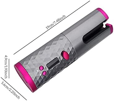Vogue безжичен автоматски ротирачки керамички виткар за коса USB, за полнење со автоматски виткар, LED дисплеј, виткач на виткари