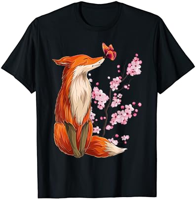 Јапонска Лисица Цреша цвет сакура дрвја Каваи Маица