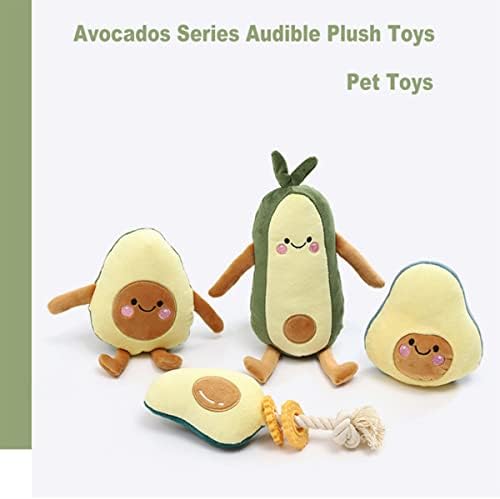 Superbboom Screaky Dog Toy, кадифен авокадо пискава играчка, 7,8 “