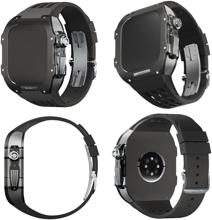КОМПЛЕТ За Модификација На Часовникот AEMALL за Apple Watch 8 7 45mm Титаниумска Кутија + Витон Ремен, Луксузен Случај И Комплет За Модификација