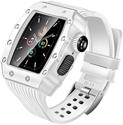 Комплет за модификација на луксуз CNHKAU MOL ALOLE WATCH CASE и SILICONE REAP за Apple Watch 4 5 6 7 Серија мода 40mm 41mm 44mm 45mm Watch Band