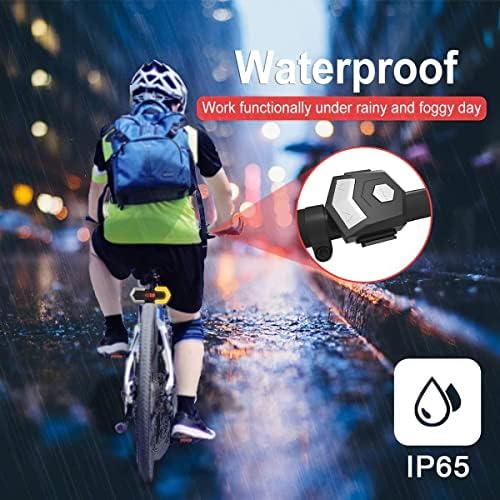 Goldfox велосипедска опашка светлина USB -полнење, велосипед се врти сигнали пред и грб, светли велосипеди LED предупредувачки задни светла, безжични водоотпорни велосип