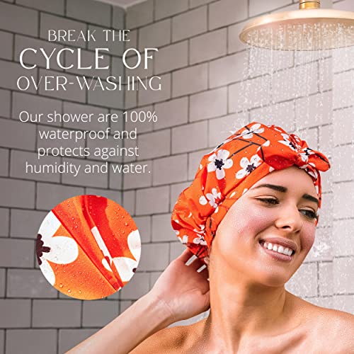 Грејс и компанија луксузно капаче за туширање за жени - водоотпорни, еднократно, пеење и дишење на капачиња за туширање -климентин
