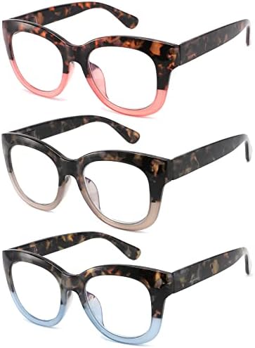 Читателитеул 3 Спакувајте Преголеми Очила За Читање За Жени Сина Светлина Што Ги Блокира Читачите На Компјутери Модни Големи Очила Со