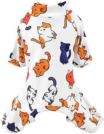 Облека за миленичиња Smalllee_lucky_store Симпатична цртана филмска кутре памучна пижами pjs за мали средни кучиња мачки пижами