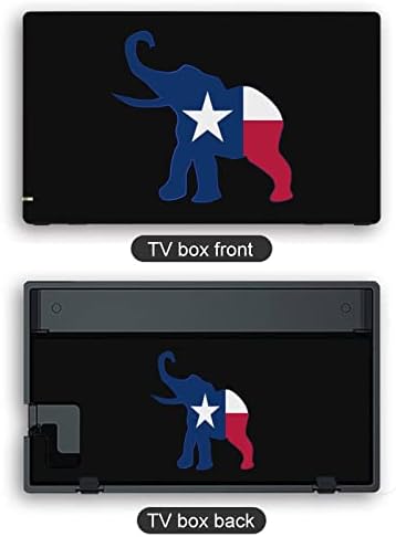 Налепници за декорации со знаме на слон во Тексас ја покриваат заштитната плоча на кожата за Nintendo Switch