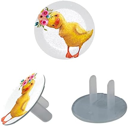 Обвивки за приклучок за излез, безбедносни капачиња за електричен заштитник спречуваат опасност од шок, симпатична мала жолта патка цветна