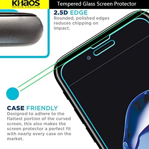 Khaos for iphone 8 HD чист заштитник на екран на калено стакло, покривање на цел екран со гаранција за замена на живот -