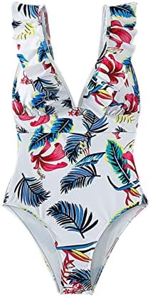 Облека за пливање за жени Едно парче преголема целосна покриеност V вратот Гроздобер 2023 летен плажа за одмор мода за капење