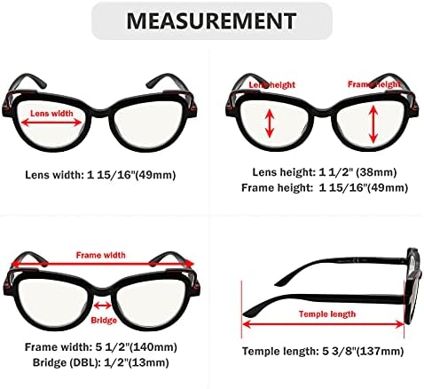 Очила за Очи 4-спакувајте Мултифокални Очила За Читање Сина Светлина Што Ја Блокира Мачката-Око Прогресивни Мултифокусни Читатели Жени