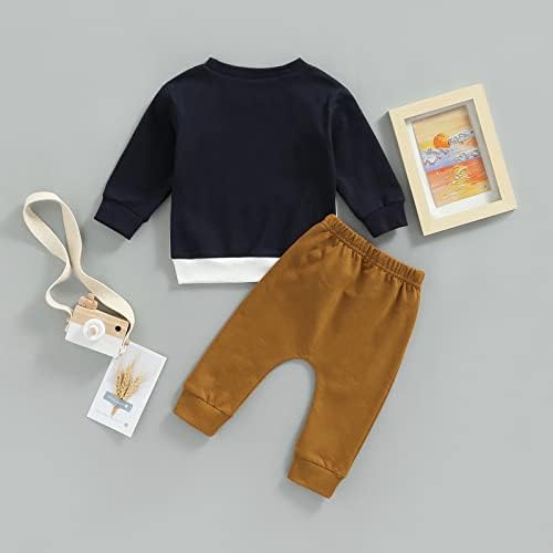 Детско дете за новороденче за западно облека за западната облека крава печати со долги ракави, врвни панталони поставени 2 парчиња