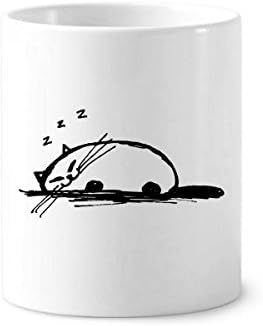 Кадрава тешка мачка насмевка линија за заби држач за пенкало кригла керамички штанд -молив чаша