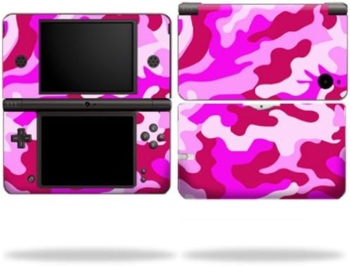 Moidyskins кожата компатибилна со Nintendo DSI XL налепници на налепници розово камо