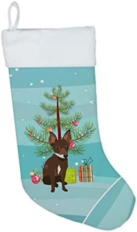 Богатства на Каролина WDK2977CS CHIHUAHUA CHOOTOCATION AND WHITE 2 Божиќ Божиќно порибување, камин што виси чорапи Божиќна сезона забава