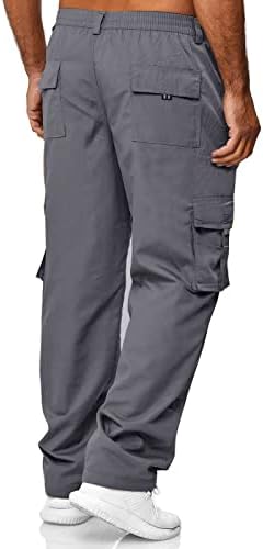 Машки карго панталони со џебови со џебови за пешачење памук, џемпери, обичен атлетски џогер спорт спорт на отворено панталони