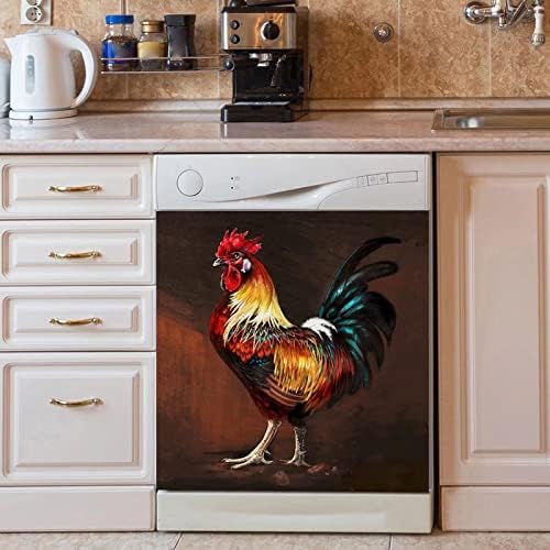 Yoso Vinage Rooster машина за миење садови магнетна фарма пилешко фрижидер за ладилникот на налепницата за птици за мијалници за мијалници за