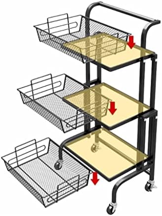 Дебела количка за тезга паралелно преклопување преносно полица подот кујна мултифункционално складирање решетката кујна организатор