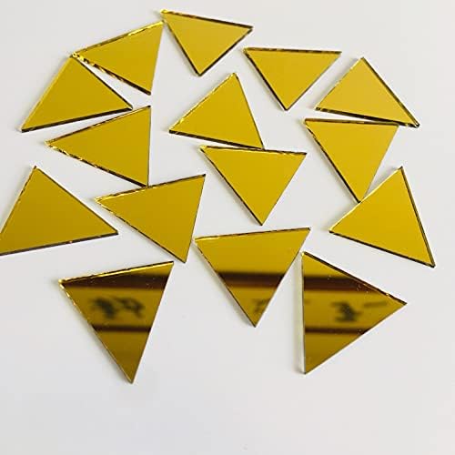 Nuo Rui 150PCS 1 Триаголник огледала мала златна боја мозаик огледало плочки за занаетчиски проекти