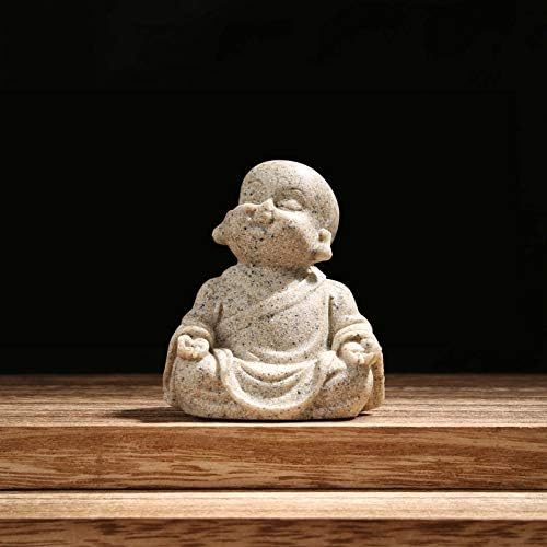 Безгрижна риба Буда статуа Минималистичка песочник Буда украс монах фигурина Зен декор донесе дома зрак на сонце