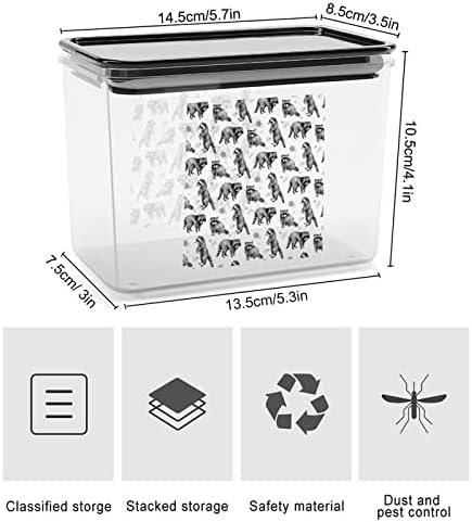 Рачно Нацртани Ракуни Контејнер За Складирање Храна Пластични Проѕирни Кутии За Складирање Со Капак За Заптивка