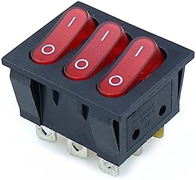 MGTCAR Big Rocker Switchs Red Thero-насочен прекинувач 9 Pin 2 Позиција мулти-нож со еден нож со еден фрлање 15A 250V 20A 125VAC