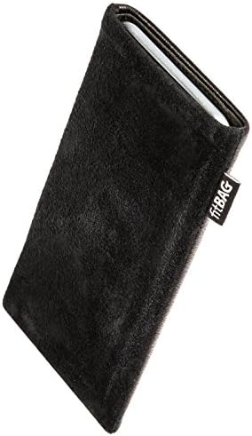Fitbag Fusion Black/Black Custom прилагодена ракав за Samsung SGH-F110 Micoach. Торбичка за мешавина од кожа Nappa/Suede со интегрирана