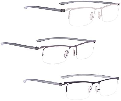 Лур 7 пакува чаши за читање со безжични часови + 3 пакувања очила за читање полу-раб