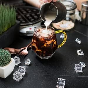 Чаши за кафе Aefpoymxu, поставени со рачка, кристално чисти чаши за кафе за топло еспресо алкохол 2-пакувања микробранови безбедни кафе