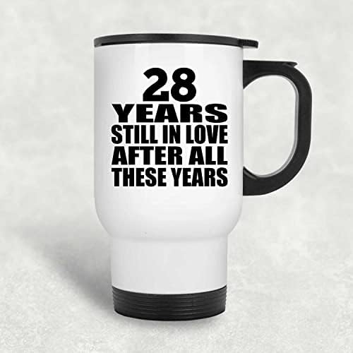 Дизајнирајте 28-годишнина 28 Години Сеуште Во Љубов По Овие Години, Бела Патна Кригла 14оз Изолирана Гимнастика Од Нерѓосувачки Челик, Подароци