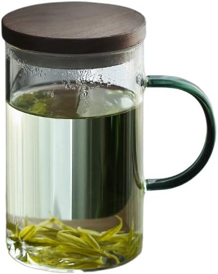 Лемаил Перика канцеларија стакло чаша со рачка зелен чај вода чаша голем капацитет办公室玻璃杯茶杯带把手绿茶水杯大容量