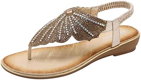 Ајомет клинови сандали за жени фустани, женски летни сандали peиркаат пети обични патувања сандали клин задниот патент чевли