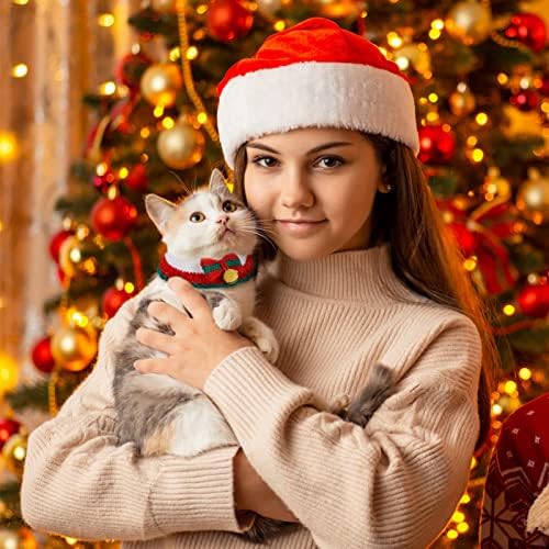 Мачка Божиќна Јака Плетена Мачка Божиќна Облека АСДИТ Персонализирана Симпатична Маче Јака Кутре Мачка Лак Подарок За Љубител На Мачки
