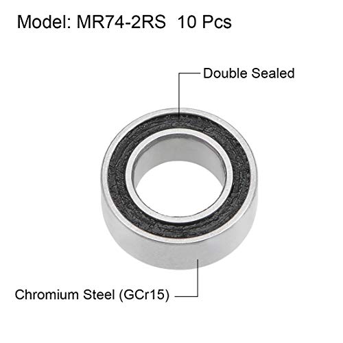 Uxcell MR85-2RS длабоки жлебови на топката на топката 5мм x 8mm x 2,5мм двојно запечатен хром челик P6 10pcs