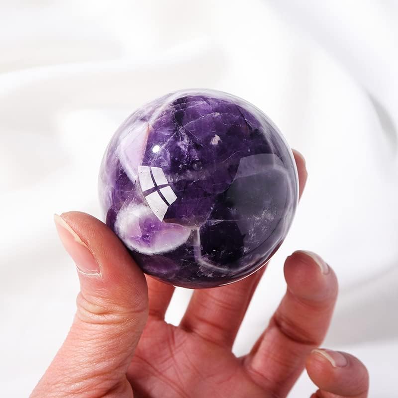 Manhai 1pc 200g/300g/500g природен кварц кристален сон аметист топка заздравување на аметист кристална сфера РЕИКИ КРИСТАЛНА БЕЛА БЕЛЕСОН