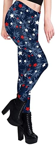 4 -ти јули женски капри хеланки со високи половини јога панталони хулахопки патриотски starsвезди за кревање на задниот дел вежба