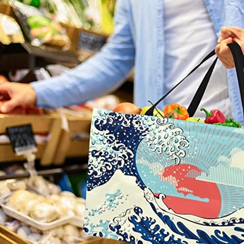 Кошар за еднократно шопинг јапонски стил сино бран преносен преклопен пикник намирници кеси за перење алишта за торба за торбичка за купување