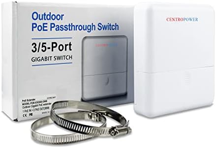Centropower Gigabit Outdoor POE Extender, 5 порта/1 во 4 Out Ethernet Extender ， 10/1 100/1000Mbps, IP65 водоотпорен, 60W 48V ，