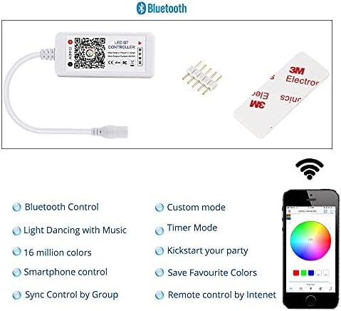 Bluetooth Rgbw/RGB Контролер ЗА LED Светлосни Ленти, Android И iOS Бесплатна Апликација BLUETOOTH LED Контролер На Светлина