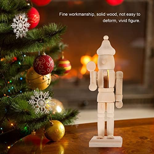 Bestoyard 4.7 '' Божиќ недовршени дрвени оревици фигури Божиќни неоткриени празно кукла DIY боја на оревчери за оревчери за