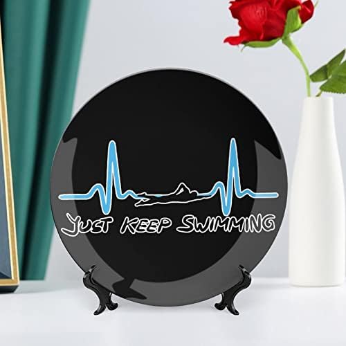 Срцето за чукање на срцето за пливање во коска Кина Декоративна чинија Керамички плочи занает со приказ за украси за домашни канцеларии
